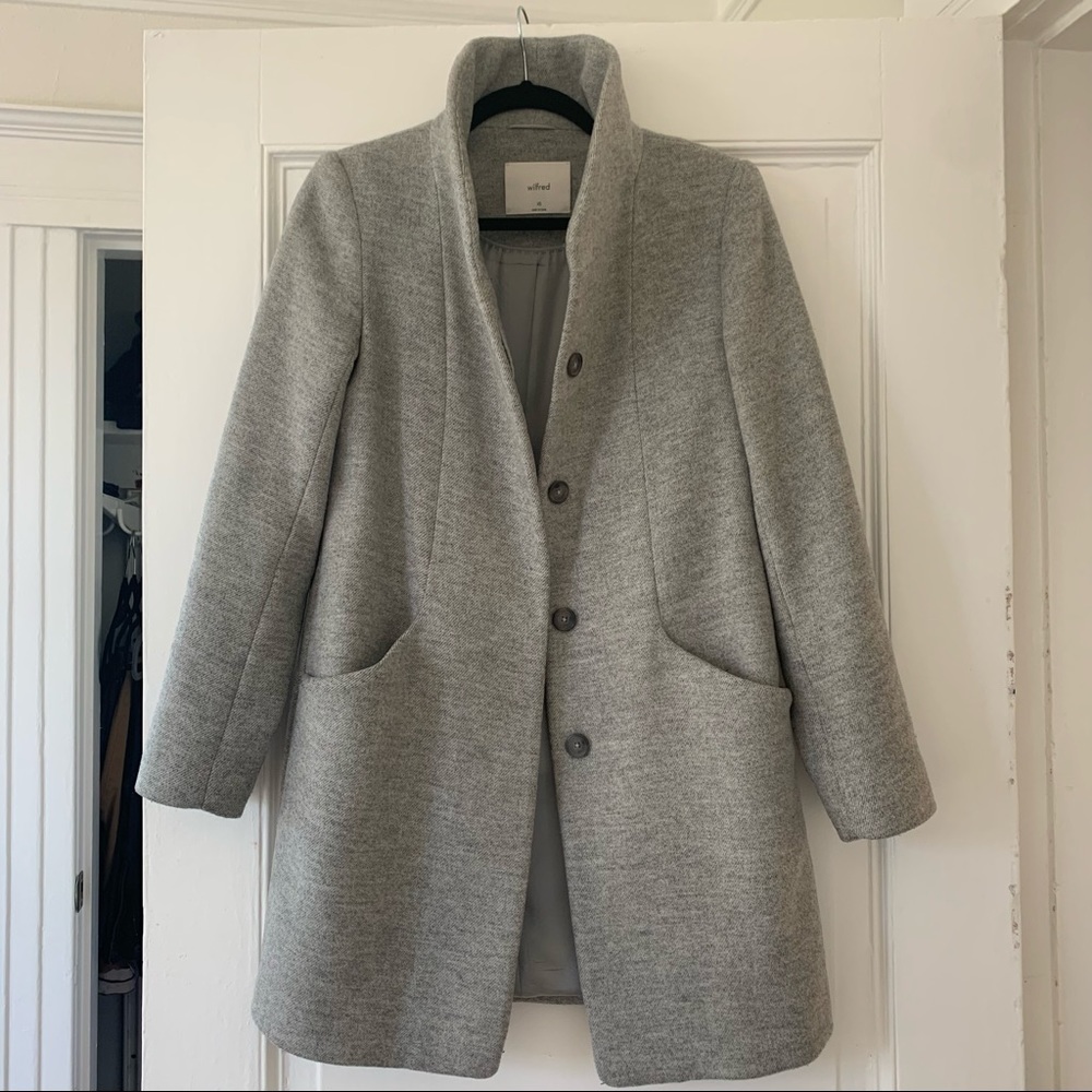 Aritzia Wilfred Cocoon Coat Grey